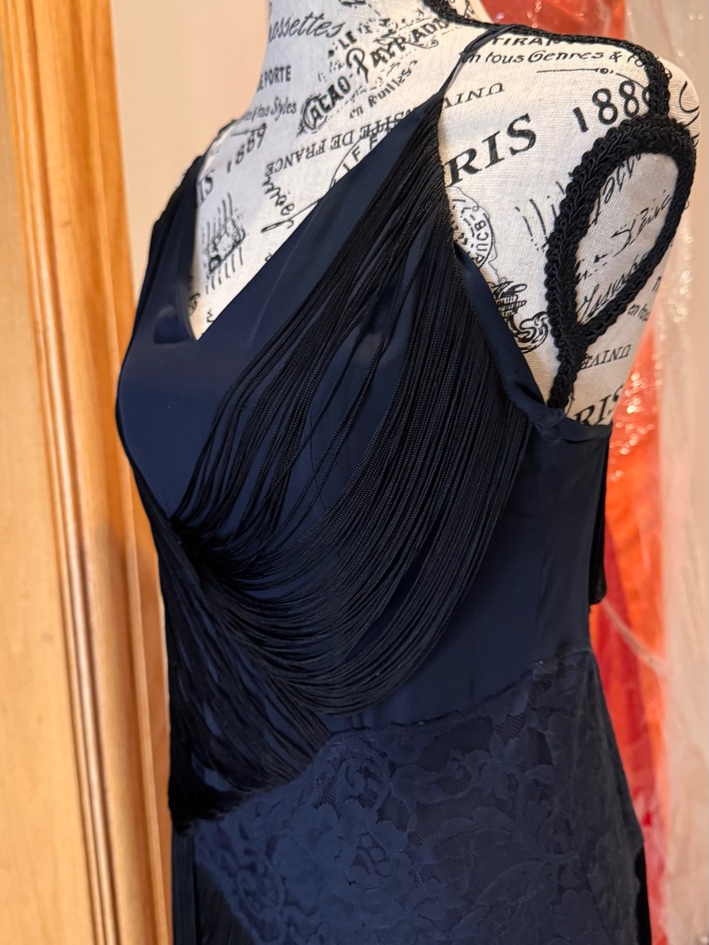 Haute Hippie Black Fringe Draped Maxi Dress - Picture 7 of 7